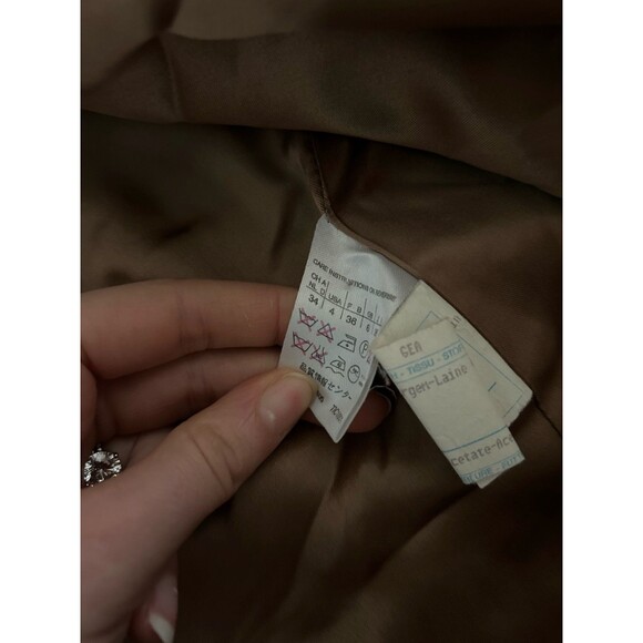 Intrend by Max Mara Made In Italy Long Brown 100% Wool Coat Size 4 Chic Luxury - Picture 9 of 13